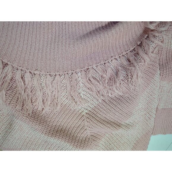 Derek Heart Women's Pink off Shoulder Sweater with fringe detail size L - Picture 6 of 6
